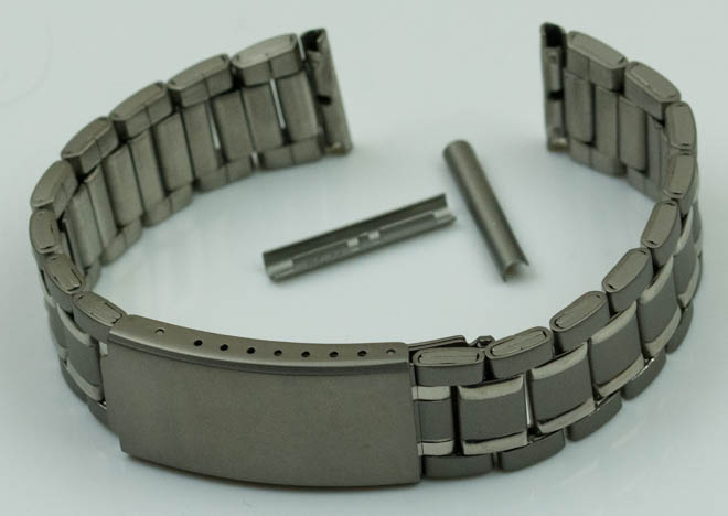 Titanium watch bracelet 18mm - 22mm file fit strap band safety buckle ...